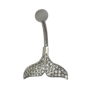 پیرسینگ ناف طرح دم وال