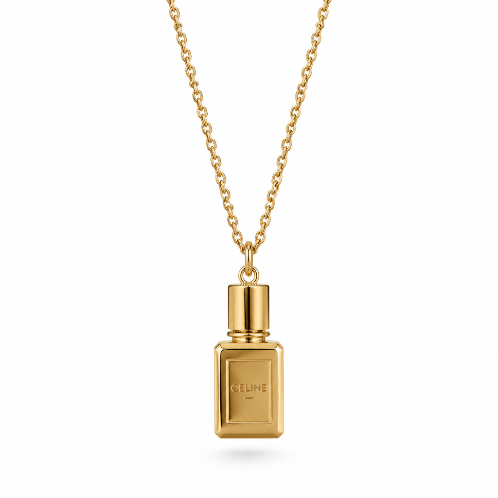 EQK4UABxXjPCO8p6Riw7Lwdh17o-AKfWGh4IQyGe2qPb841Jrw گردنبند آویزدار زنانه طرح بطری عطر CELINE | اکسسوری لوکس و ترندی - تصویر 1